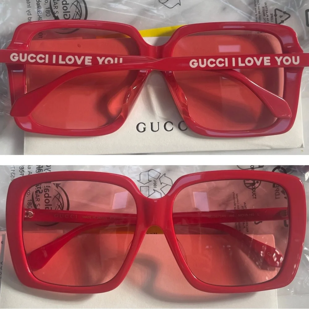 RED HOT GUCCI SUNGLASSES FROM THE PRESTIGE COLLECTION. GUCCI FANS SAY I LOVE YOU - Picture 4 of 16